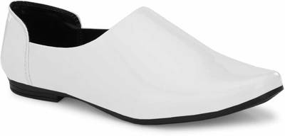 GELLWOJ Men Loafers Ethnic wear Kurta Pajama Shoes White Black Party Wear For Men