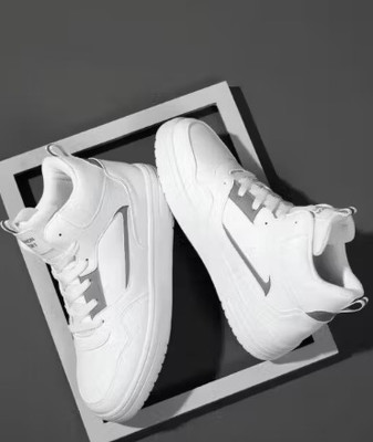 RODEXXO Men’s Black & White Casual Sneakers for Daily Wear Sneakers For Men(White , 9)