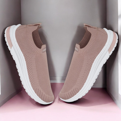 Free Kicks Comfi-Zone Soft Casual Slip On Sneakers For Women(Pink , 9)