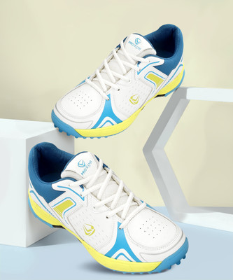 PRO KVH All-Rounder rubber spikes Cricket Shoes for Batting, Bowling & Fielding Cricket Shoes For Men(White, Green , 8)