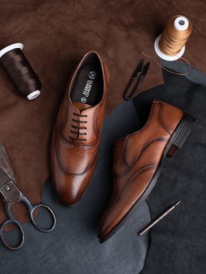 ALBERTO TORRESI Alberto Torresi Genuine Leather Tan Laceup Formal Shoes Oxford For Men Oxford For Men(Tan)