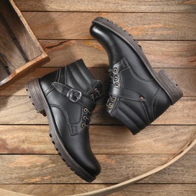 Vellinto Vellinto COMMANDER Casual Boots For Men ll Bikers Boots Boots For Men(Black , 7)