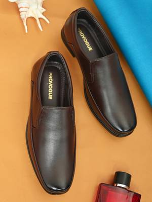 PROVOGUE Provogue Men s Brown Faux Leather Formal Slip On Loafers