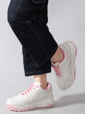 TRIKSY Sneakers For Women(Pink, White , 5)