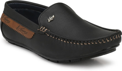 Knoos Black Synthetic Leather Casual Loafer Loafers For Men(Black , 11)