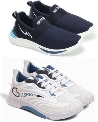 HOTSTYLE 2 Pair Combo Sneakers For Men(Multicolor , 9)