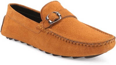 LOUIS STITCH Tan Suede Leather Casual Loafers for Men (ITSUB) Size 6 Loafers For Men(Tan , 6)