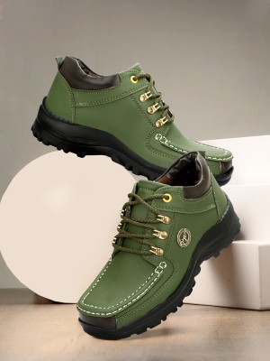 UNSTEADY Outdoor Climber Stylish Lace Up Boots For Men(Green , 10)