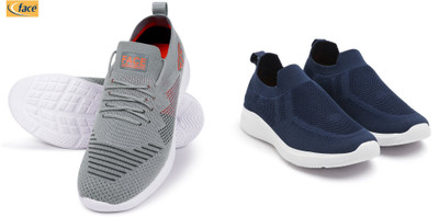 Face Stylish Sports Shoes for Men – Ideal for Running, Gym & Training Sneakers For Men(Grey, Navy , 10)