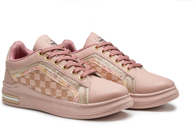 asian Casual Sneaker Shoes for Women | Soft Cushioned Insole || Luna-01 Sneakers For Women(Pink , 5)