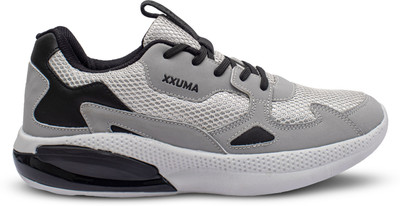 XXUMA Unisex Grey Running Shoes Casuals For Men(Grey, Black , 7)