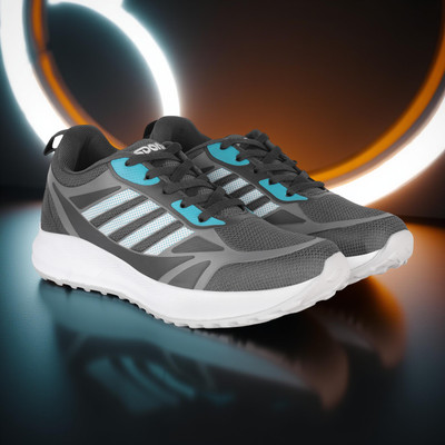 Vortek Grey::Blue Running Shoes For Men(Grey , 7)