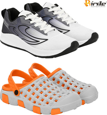 Birde Birde Stylish Combo Pack of 2 Lightweight Walking, Running Shoes With Clogs Squash Shoes For Men(Multicolor , 6)