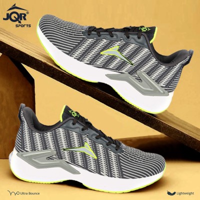 JQR BALANCE Sports, Running, walking, Lightweight, Stylish Running Shoes For Men(Grey, Green)