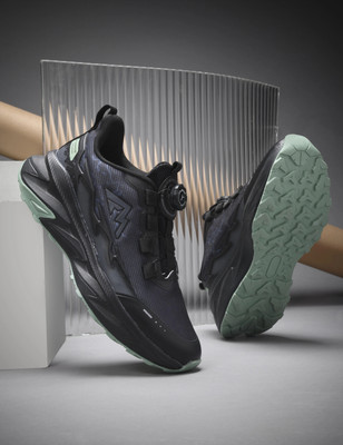 Abros TRUMP Athleisure Cultured Round-Toe Shape & Quick On-Off Dial Lace Technology Walking Shoes For Men(Black , 7)