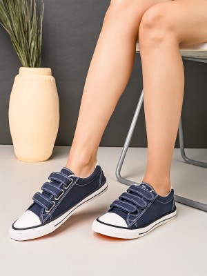 Roadster College Casual - Sneakers Canvas Shoes Slip On Sneakers For Women(Navy , 4)