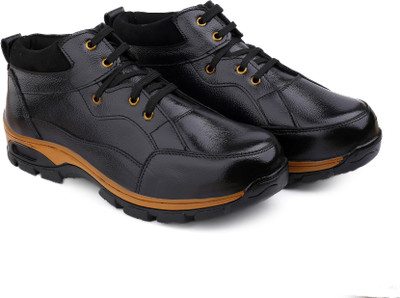RAYH Steel Toe Genuine Leather Safety Shoe Corporate Casuals For Men(Black , 10)