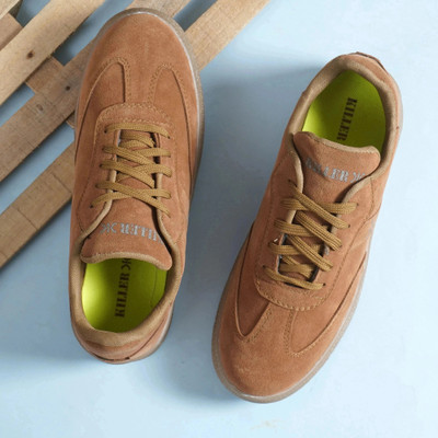 KILLER KILLER KLR-401 Men’s Lightweight Lace-Up Sneakers – Breathable & Durable Sneakers For Men(Tan , 8)