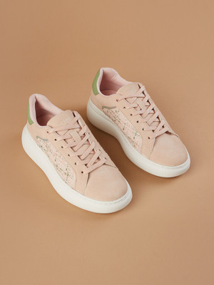 Ginger by Lifestyle Embroidered Panel Sneakers For Women(Pink , 3)