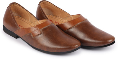 FAUSTO Wedding Party Evening Ethnic Colorblocked Slip On Juttis and Mojaris For Men(Brown , 9)