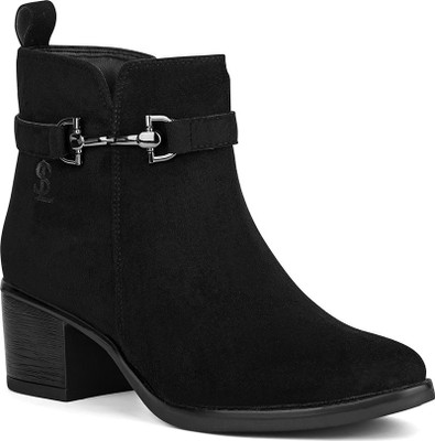 LOUIS STITCH Black Elegant Neck Belt Buckle Mid-Top Chelsea Boots, LSLD-CLBT-SUNBJB, UK-8 Boots For Women(Black , 8)