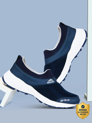 asian Future-04 laceless sports shoes for men | Latest Stylish Casual sneakers for men without laces | running shoes for boys | Slip on blue shoes for running, walking, gym, trekking & party Loafers For Men(Multicolor , 10 UK/India)