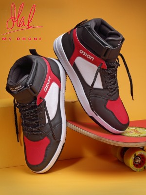 asian Carnival-02 Mens High Top Casual Chunky Sneakers Sneakers For Men(Black, Red)