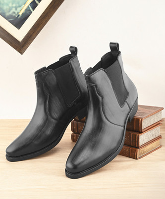 Roadster Pointed Slip-On Casual Chelsea Boots Boots For Men(Black , 8)