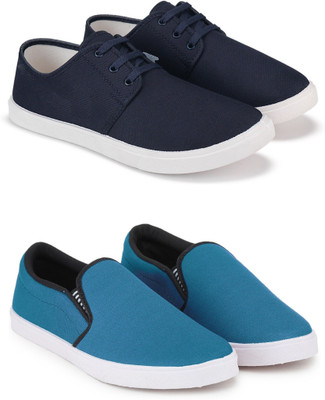 Free Kicks Combo Of 2 Shoes FK-201 & FK-Fitman Sneakers For Men(Blue , 9)