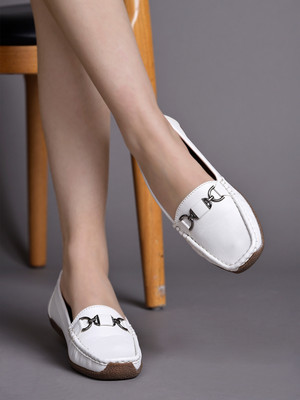Stylestry Smart Casual White Boots Loafers For Women & Girls Loafers For Women(White , 4)