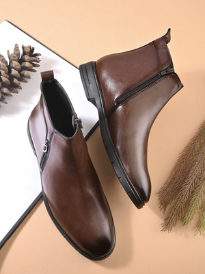 Roadster SS26 Men's Double Chain Boots Boots For Men(Brown , 7)