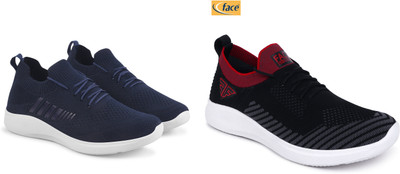 Face Stylish Sports Shoes for Men – Ideal for Running, Gym & Training Sneakers For Men(Blue, Black , 7)