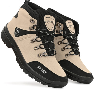 lejano High Tops For Men(Beige, Black, Tan , 7)