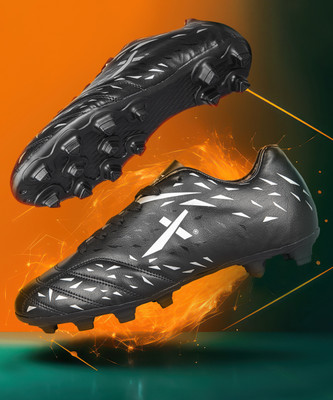 VECTOR X Kick X Soccer Studs Synthetic Leather Upper with PVC Sole Football Shoes For Men(Black , 9)