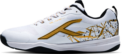 Hundred Blade Pro Badminton Shoes For Men(White , 10)