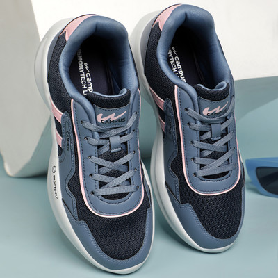 CAMPUS HALL Casual Shoes | Memory Insole Cushioning | Comfortable Mesh Upper | Lace-Up Sneakers For Women(Blue , 5)