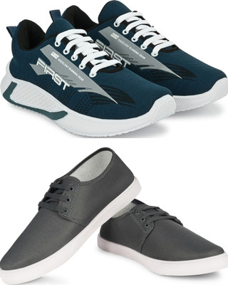 Free Kicks Combo of 2 || FK- 566 & 201 Trendy Running Shoes For Men(Grey , 6)