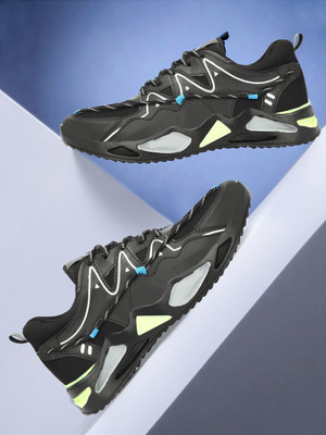 Ulazo Outdoor Trendy Lightweight Casual,Canvas Stylish Sport/Gym Sneakers For Men(Black , 9)