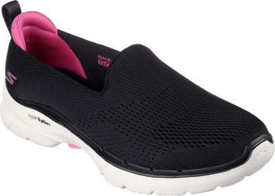 Skechers GO WALK 6 - OCEAN SPLASH Walking Shoes For Women(Black , 4)