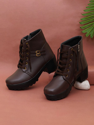 KILLER Lightweight comfort extra-soft with trendy, premium stylish design Boots For Women(Brown , 7)