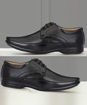 amble Synthetic leather formal office wear partywear shoes Lace Up For Men(Black)
