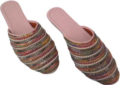 JPR crafts Mules Ethnic Mule For Women(Off White , 3)
