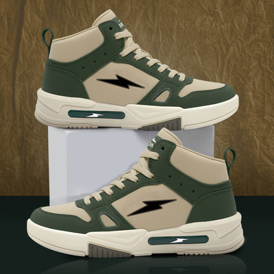 BRUTON 308-Aviator Sneakers For Men Sneakers For Men(Beige, Green , 10)