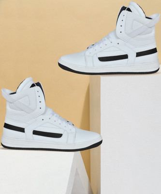 West Code 9078 High Tops For Men(White , 7)