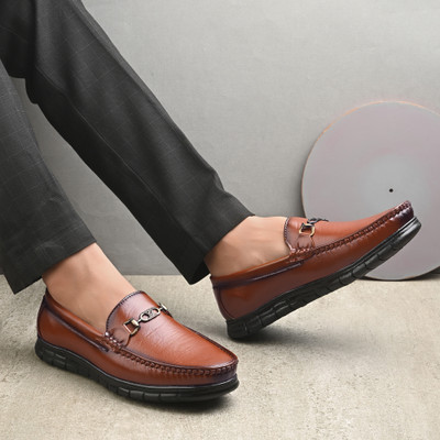 frento Men's Comfortable Lightweight Fashionable trendy Loafers For Men(Tan , 8)