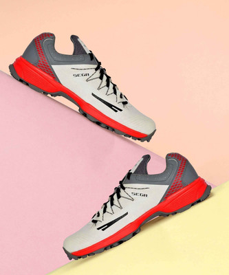 SEGA Original POWER Cricket Shoes For Men(White, Red , 7)