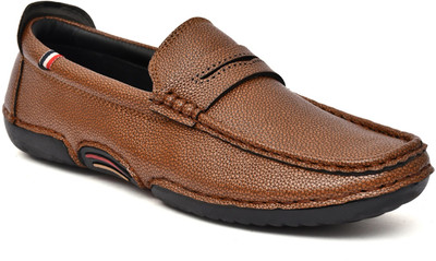 rosso bruno ROSSO BRUNO Men’s Black Formal Slip-On Shoes | Synthetic Round Toe Loafers Loafers For Men(Tan , 8)