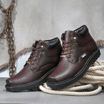 Vellinto Vellinto Casual Outdoor Synthetic Leather Boots Casuals For Men(Brown , 9)