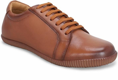 MATR LIFESTYLE MATR Luxe Men’s Beige Smooth Leather Casual Sneakers Sneakers For Men(Beige , 10)