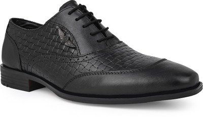 ALBERTO TORRESI Genuine Leather Textured Formal Aida Series 88658 Lace Up For Men(Black , 7)